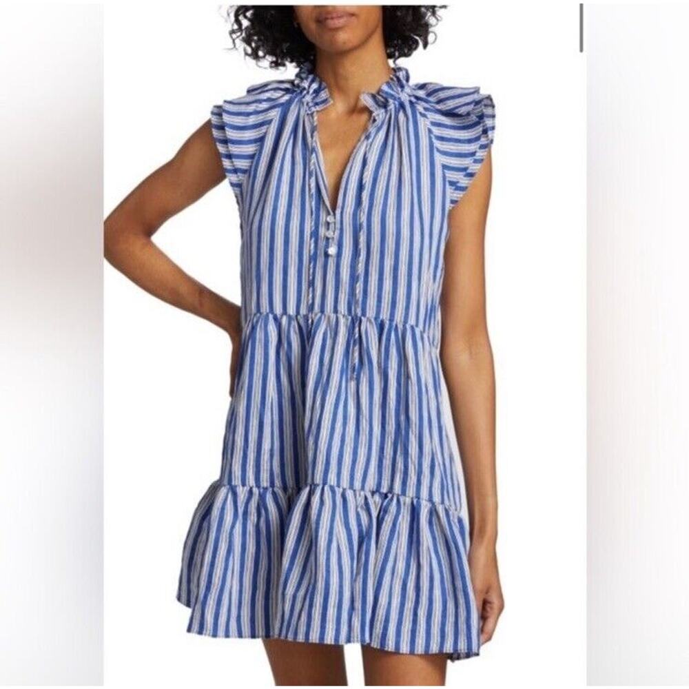 Veronica Beard Blue and White Buttoned Sundress